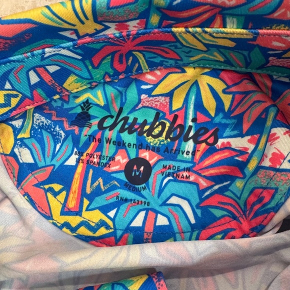 Chubbies Men's Lightweight Performance Polo 2.0 Medium "The Tropical Bunch" - Picture 7 of 13